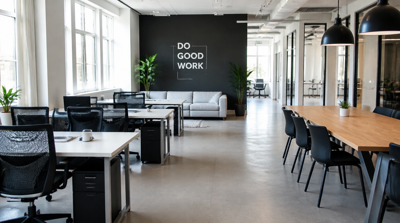 Espace de bureaux lumineux et calme
